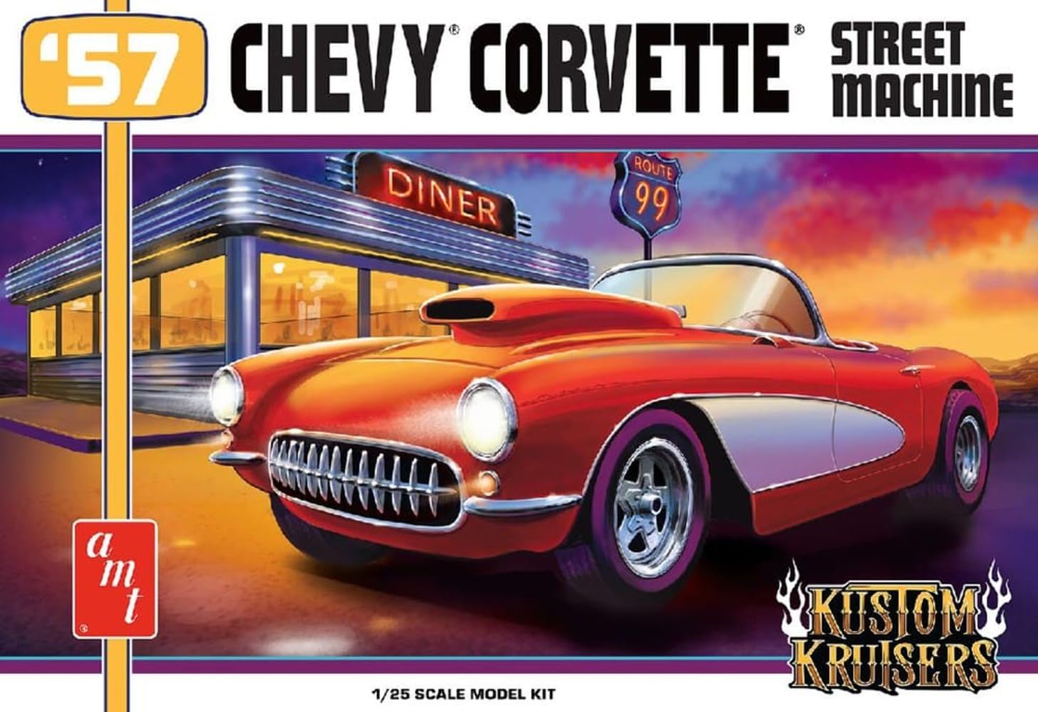 Amazon.com: AMT 1957 Chevy Corvette Street Machine 1:25 Scale