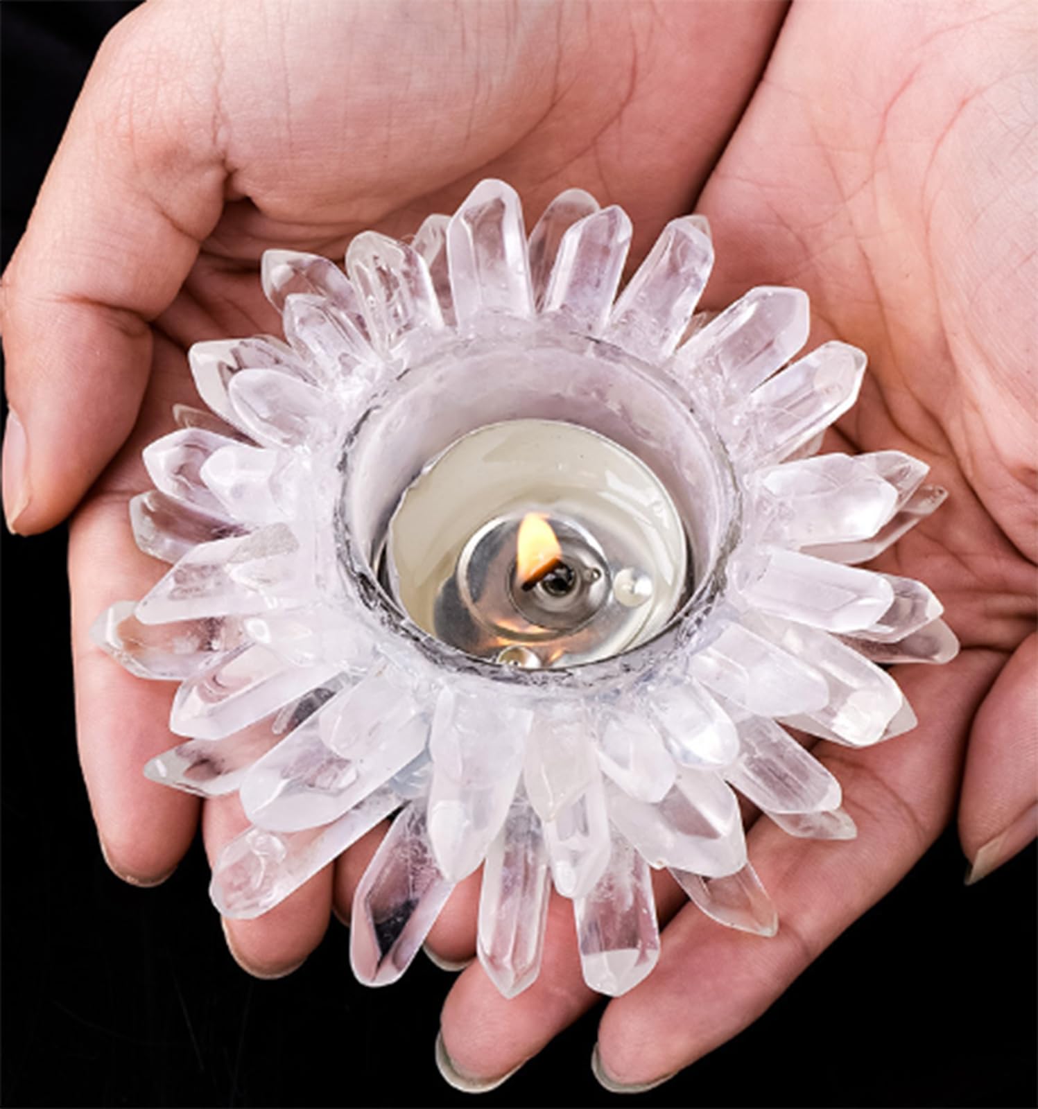 Naturalne kryształowe świeczniki, surowy kryształowy świecznik na tealight, kryształowy stojak na świece, leczniczy świecznik na tealight z kamieni szlachetnych, dekoracja domu