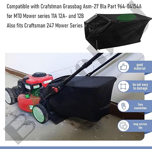 Miniatura 6 de 964-04154 - Juego de bolsas de césped y marco, compatible con MTD Craftsman Walk Behind Mower, para cortacésped MTD Series 11A, 12A y 12B, también