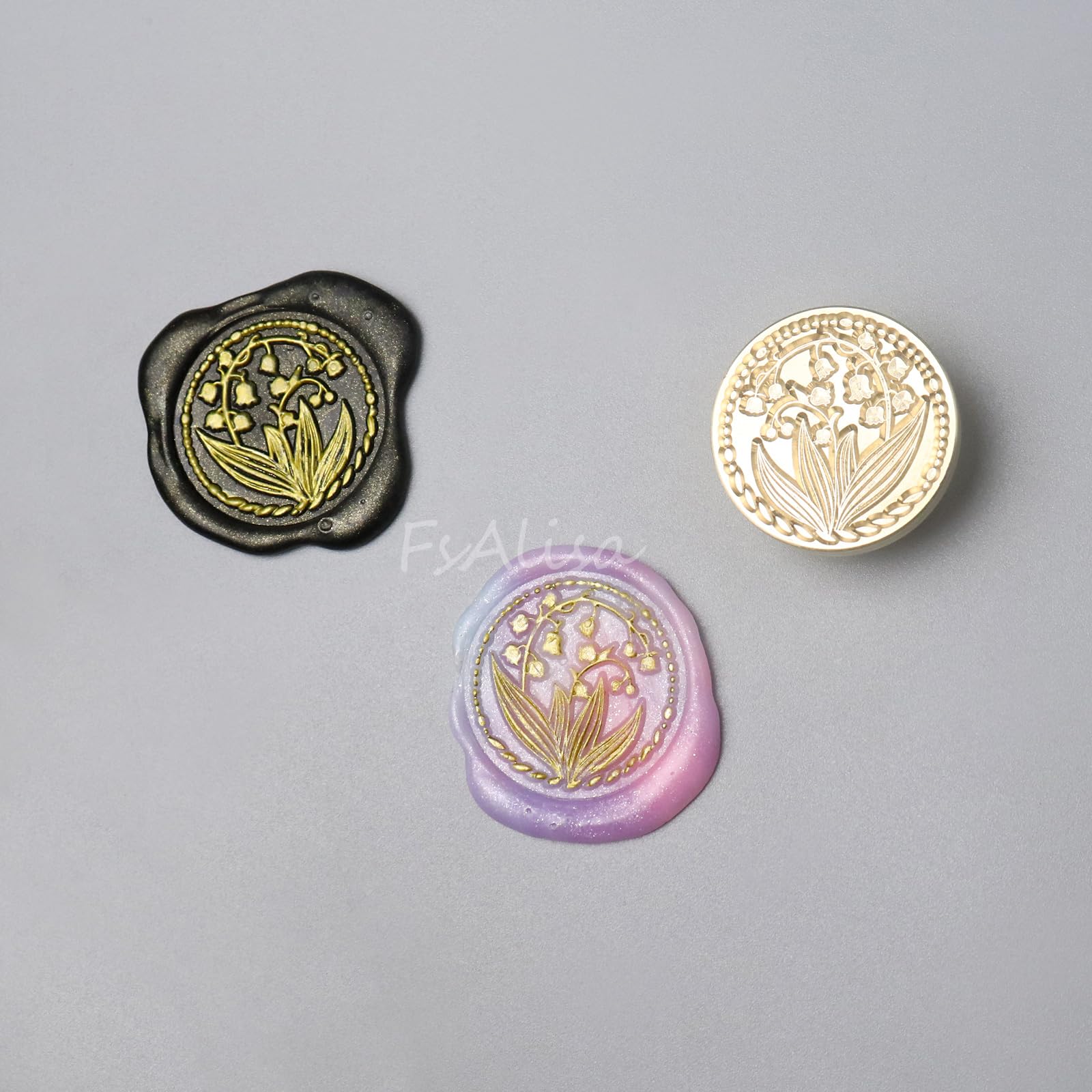 fsalisa Lily of the Valley Sealing Wax Stamp Head Flower Plant Wax Seal Stamp Head Botanical Brass Head without Handle Embellishment Wedding Invitations - Image 3