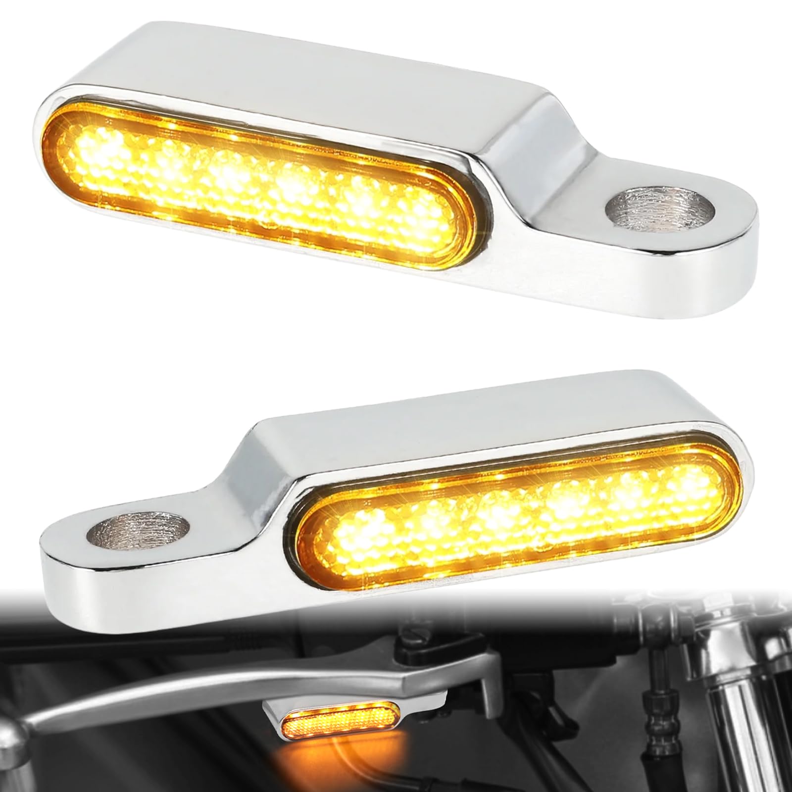 DREAMIZER Frecce Moto Omologate, 2PCS 12V Universali Indicatori di Direzione Moto LED Indicatori Compatibili con Harley Sportster Dyna Honda Shadow Kawasaki Vulcan Yamaha V-Star Road Star