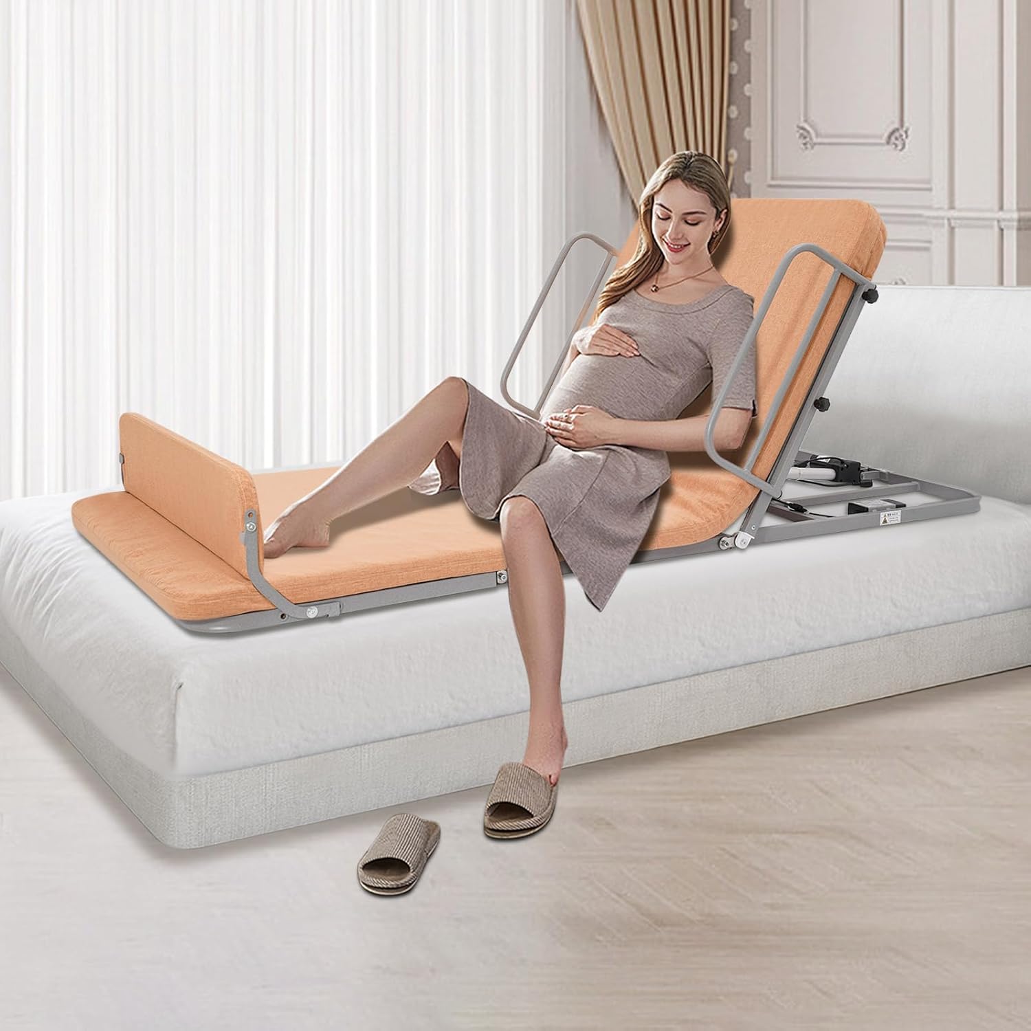 Electric Lifting Backrest for Bed, Adjustable Bed Rest Backrest, Sit-Up Back Chair, Assist Elderly to Get Out of Easily with 135kg/297.62lbs, Used by Pregnant Women, Elderly