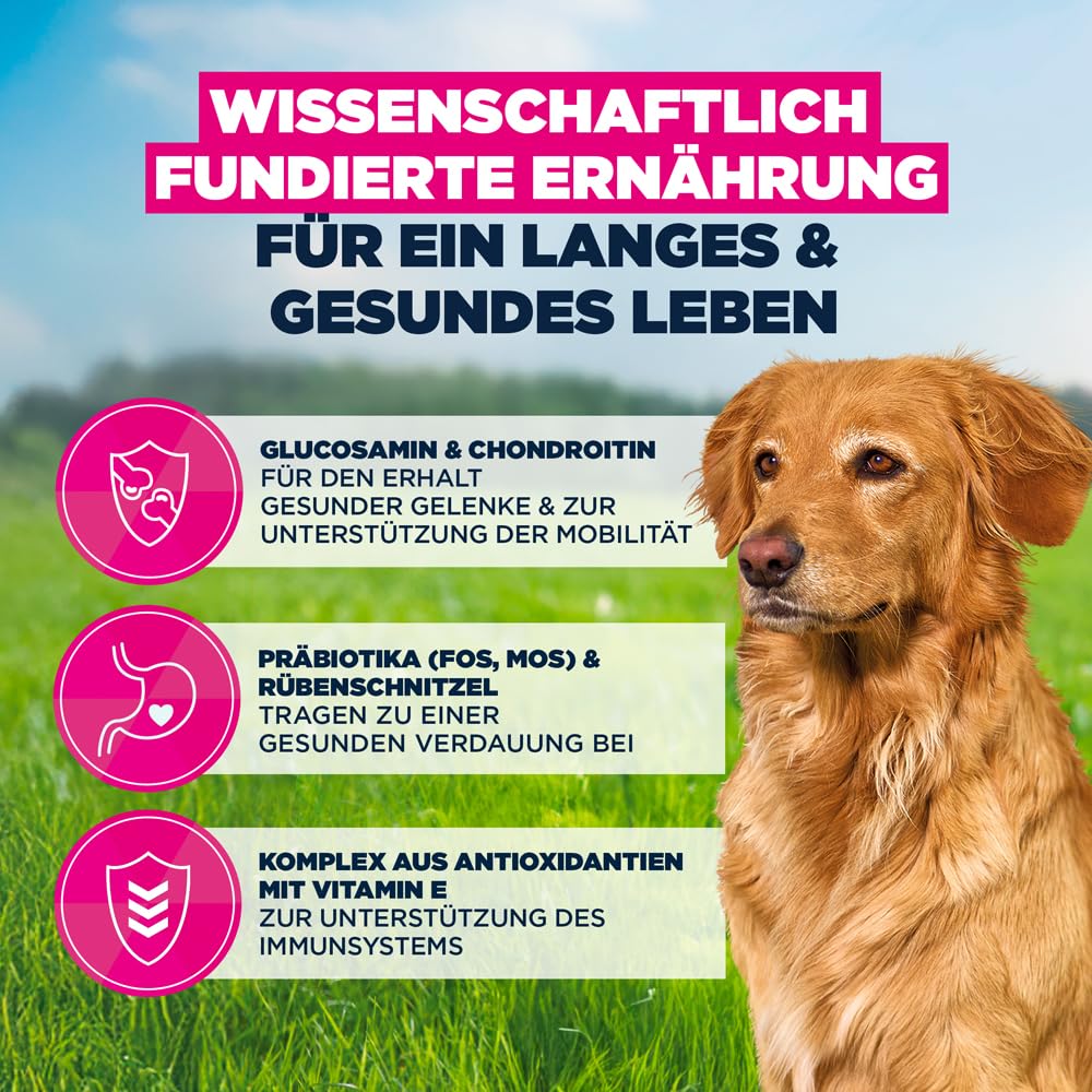 Eukanuba Senior Hundefutter mit Lamm und Reis für große Rassen - Premium Trockenfutter für ältere Hunde, 12 kg