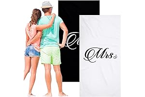 His and Hers Mr. and Mrs. Beach Towel Set for Couple!