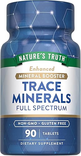 Nature's Truth Suplemento Trace Minerals  90 tabletas  Potenciador mineral mejorado  Suplemento sin OMG y sin gluten
