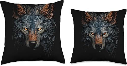 Miniatura 3 de Wolf Lover Wolves Wild Animals Head Wolf Face Wolves Animal Arts - Almohada de 16 x 16 pulgadas, multicolor