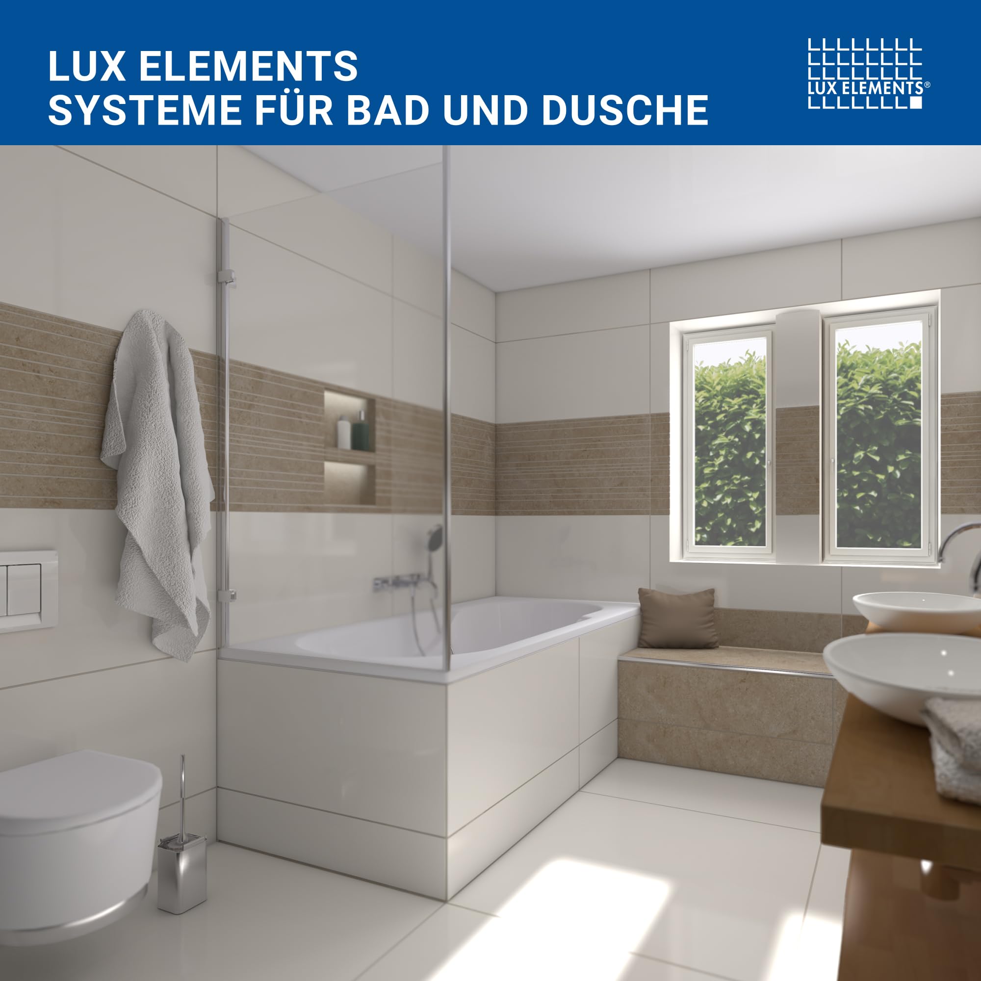 LUX ELEMENTS Badewannenverkleidung Kopfseite Fertig zum Verfliesen 90 x 60cm I Hartschaumplatte 3cm Verkleidungselement für die Badewanne mit höhenverstellbarem Fuß