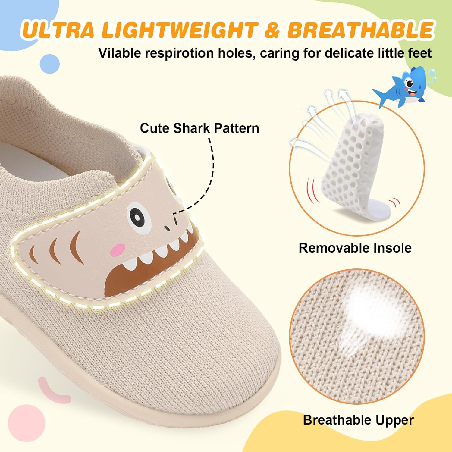 L-RUN Baby Shoes Boys Girls First Walking Shoes Infant Sneakers Toddler Crib Shoes Lightweight Breathable Non-Slip Soles - Image 4