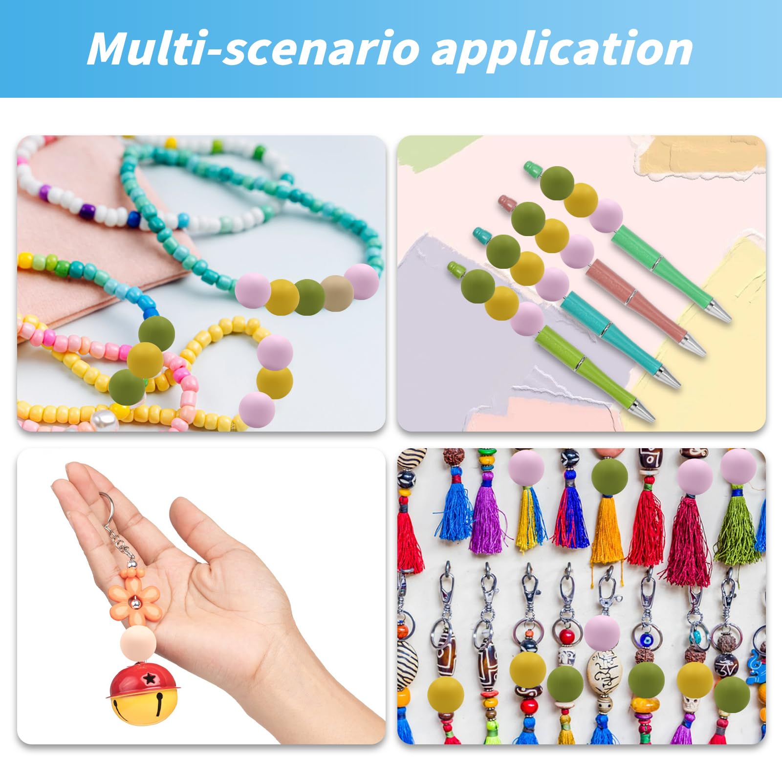 シリコンビーズなど Amazon.co.jp: Jyongmer シリコンビーズ 200個 15mm シリコンビーズ 20