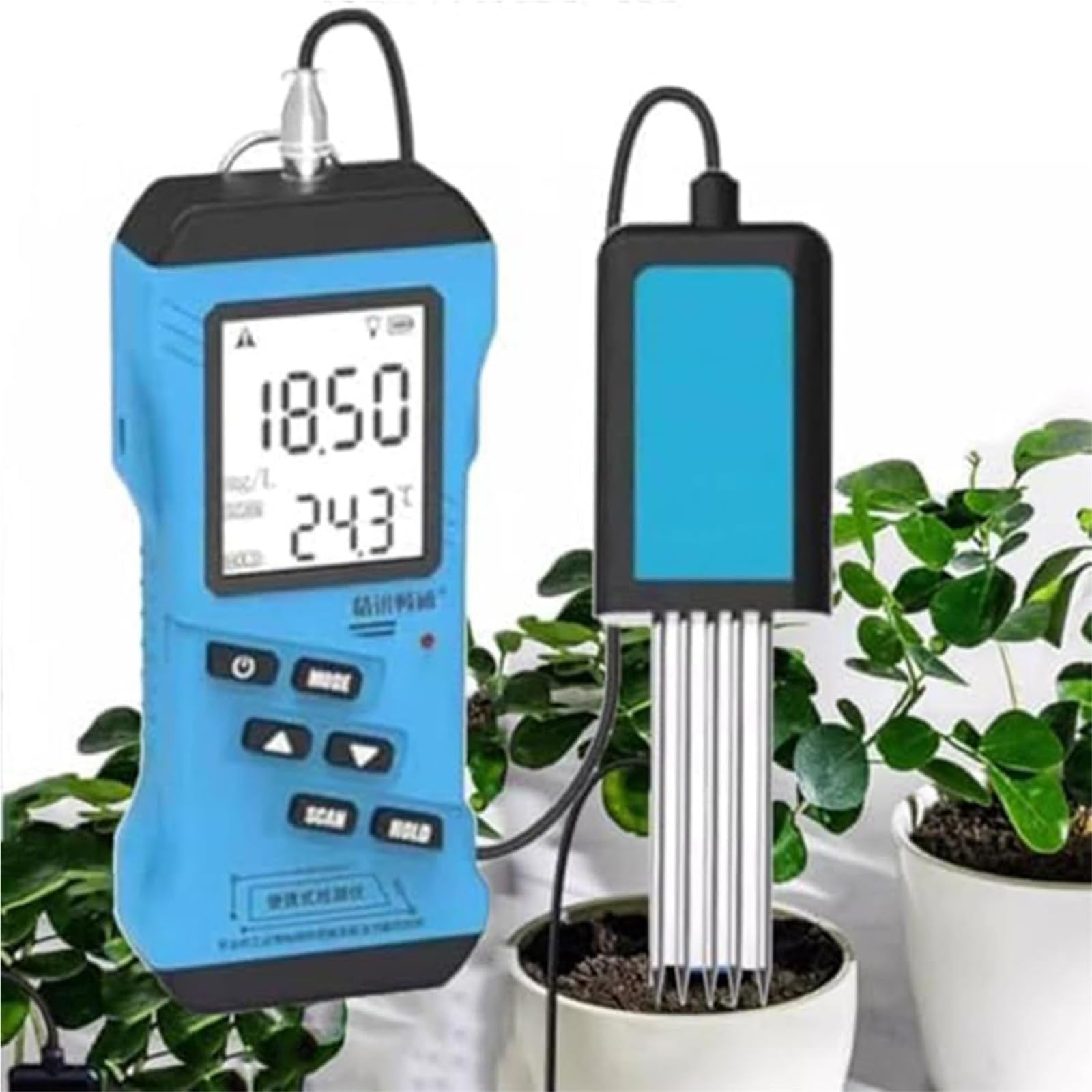 Detector De Suelo LED 7 En 1 Nitrógeno Fósforo Potasio PH Temperatura Y Humedad Sensor De Agua Conductividad CE Fertilidad Nutrientes
