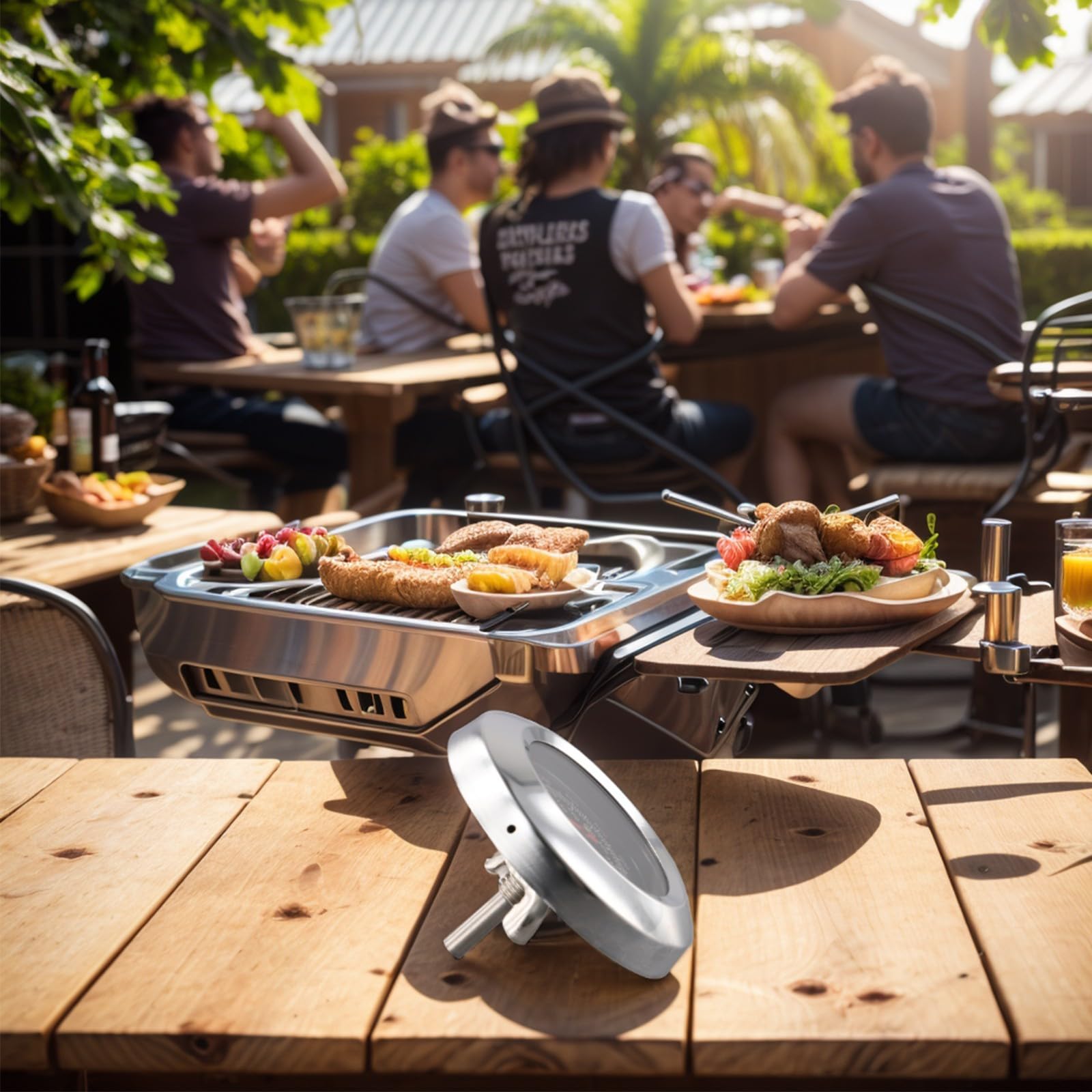 BBQ Thermometer Gauge, Grill Temperature Barbecue Gauge, Oven Thermometer Gauge, Monitor Temperature with Confidence Stainless Steel Thermometer for BBQ and Grills