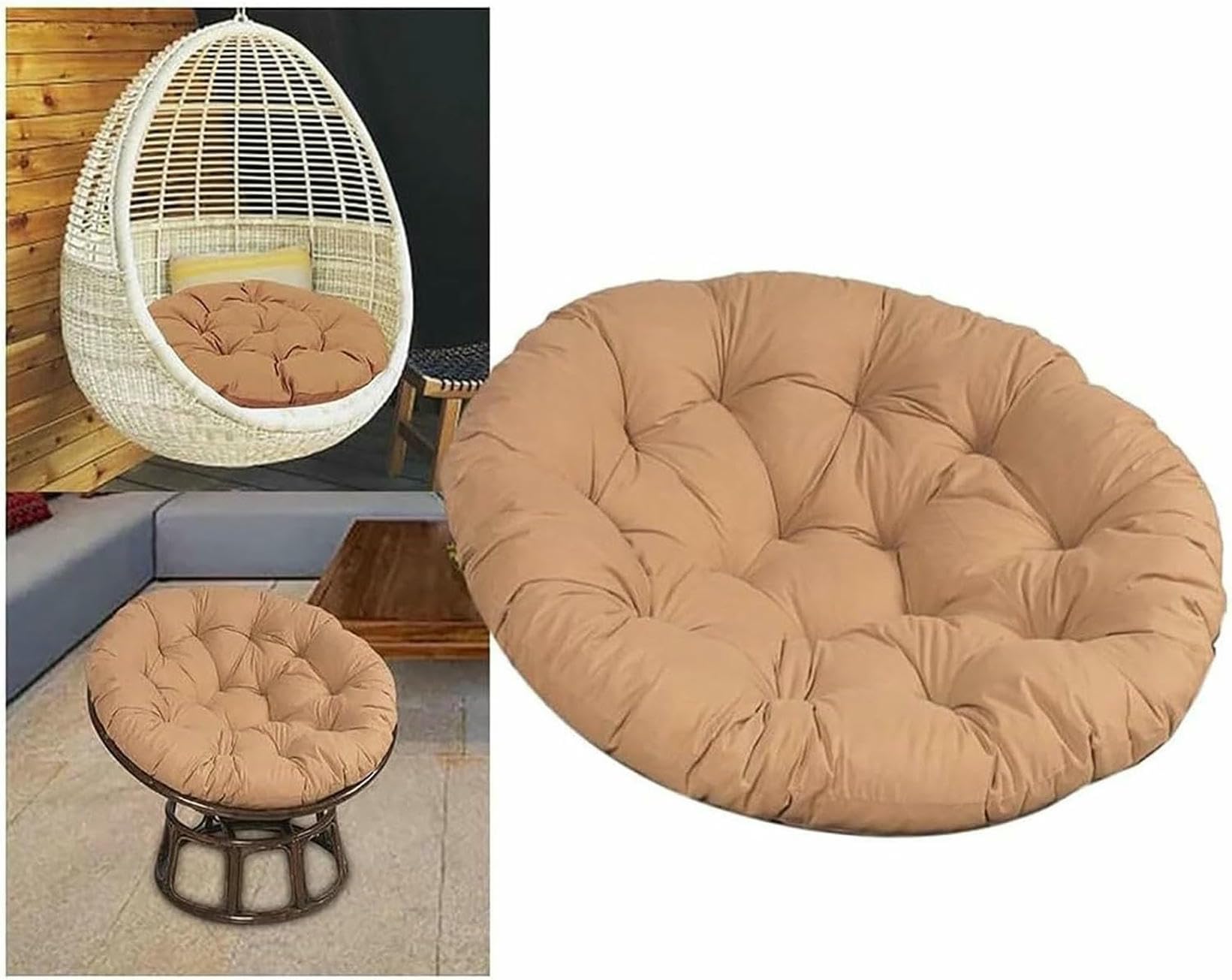 Double Cojín Cuggant per Sedia da Tiro con Copertura Blu Navy, Giardino, Terrazza, Amaca Rotonda, 100 X 100 Cm