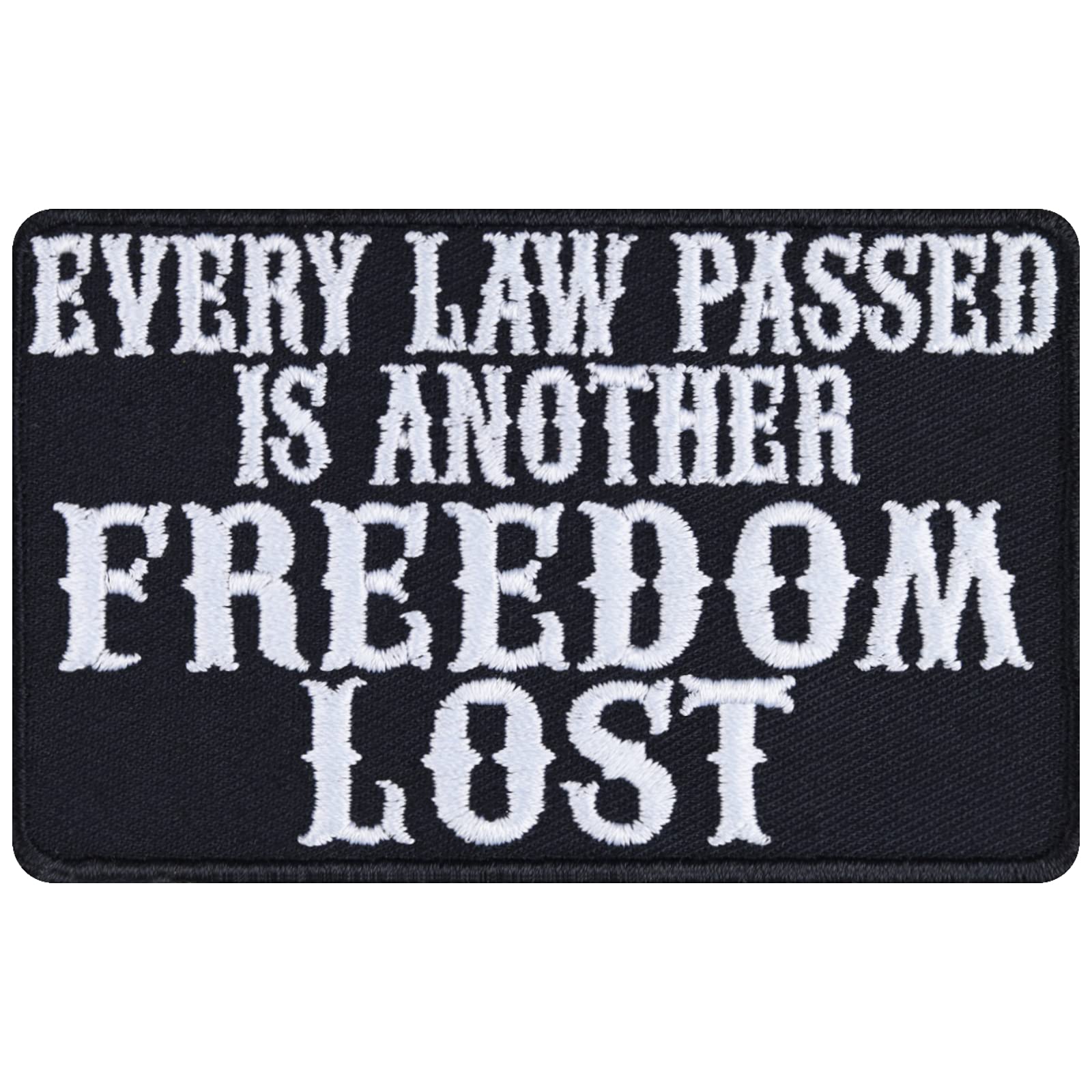 Freedom Lost Sew on Patch - Iron on Patches for Thugs, Lawbreaker, Criminals, Bikers, Car Drifters - Wildly Popular Applique for Jackets, Jeans, Backpacks, Hats, Shirts - 3.42x2.16 in