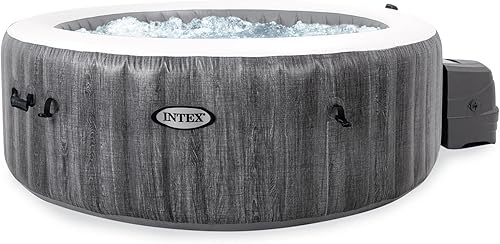 Intex 28439EP PureSpa Plus - Spa inflable portátil de 77 pulgadas de diámetro para 4 personas con 140 chorros de burbujas y bomba de calentador