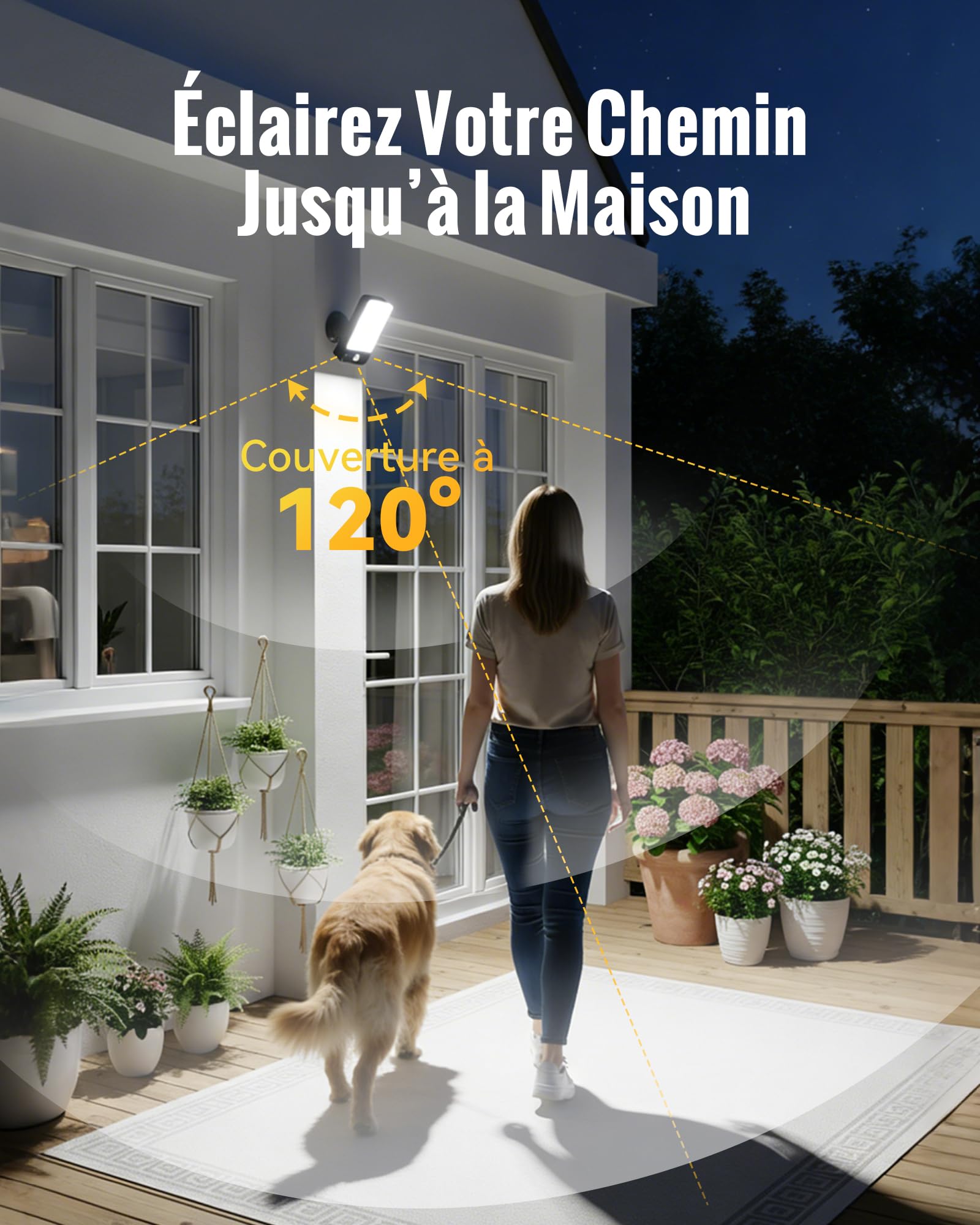 2X Applique Murale Exterieur Detecteur de Mouvement Lampe Exterieur Murale