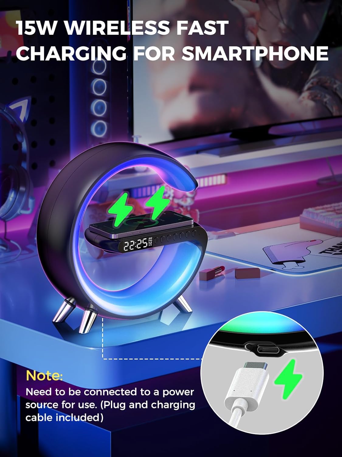 Package contents of the Smiling Shark Smart Wake-Up Light