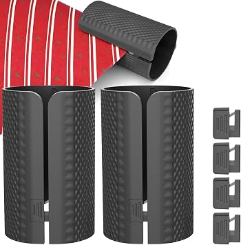 Wrapping Paper Cutter 2-Pack, Gift for Women Wrap Cutter Tool with Replaceable Blades, Christmas Wrapping Paper Cutter for Rolls, Holiday Gift Wrapping Accessories & Stocking Stuffers, Black