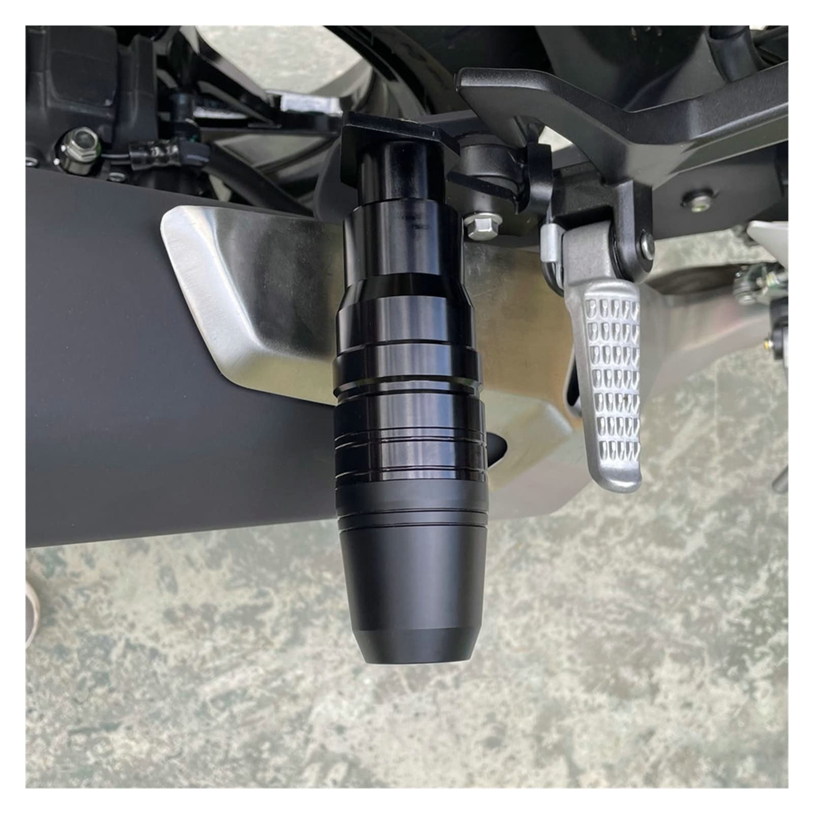 Ochrona przed upadkiem motocykla Dla YAMAHA MT-03 MT03 MT 03 2015 2016 2017 Akcesoria Motocyklowe Rama CNC Klocki Hamulcowe Suwaki Wydechowe Crash Protector (Kolor : Tytan)