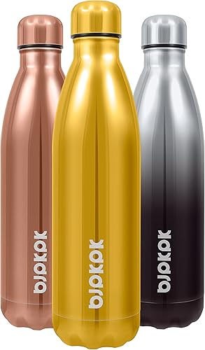Miniatura 21 de BJPKPK Botellas de agua aisladas de 17 onzas, botellas de agua deportivas de acero inoxidable que mantienen el frío y el calor para viajes, aptas