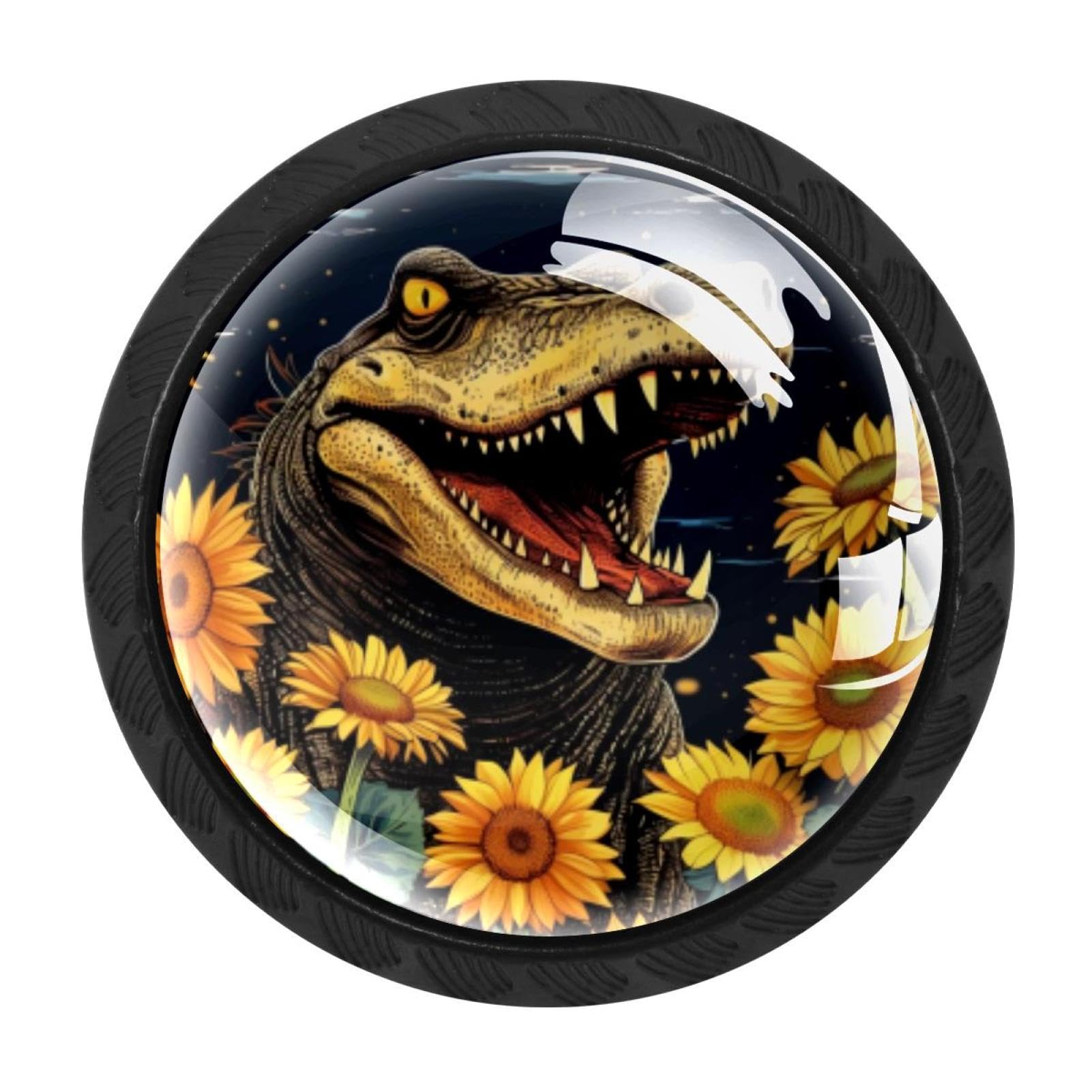Chenzzzz Multicolored 19 4 Pack Black Crocodile Starry Sunflower Kitchen Handles, Cabinet Pulls Hardware For Cupboard Drawer Knobs Dresser Pulls