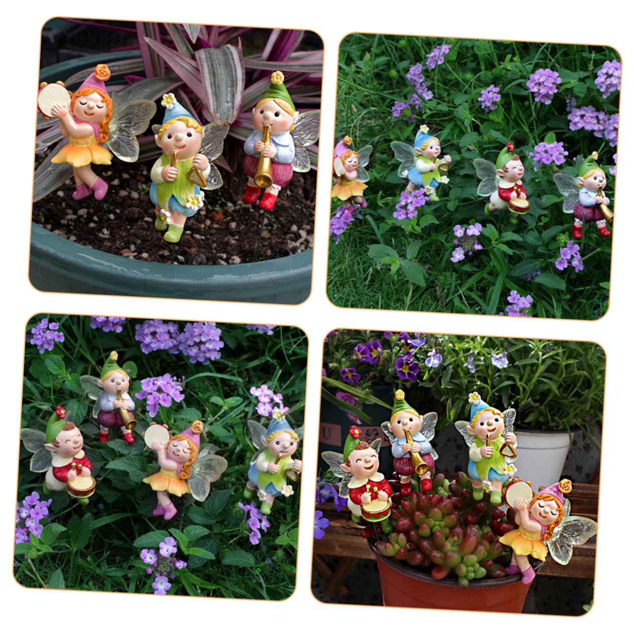 TOYANDONA 4 Sätze Teiliges Figuren Harz Für Bonsai Und Garten Dekoration Wetterfeste Gartenstecker Für Blumentöpfe Für Feengärten Und Feierlichkeiten 4 Stück * 4