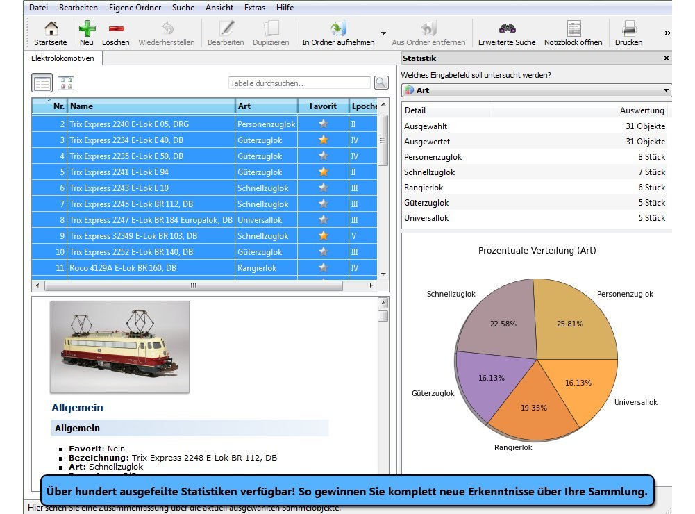 Stecotec Modellbahn-Verwaltung Software Katalog Datenbank Zubehör
