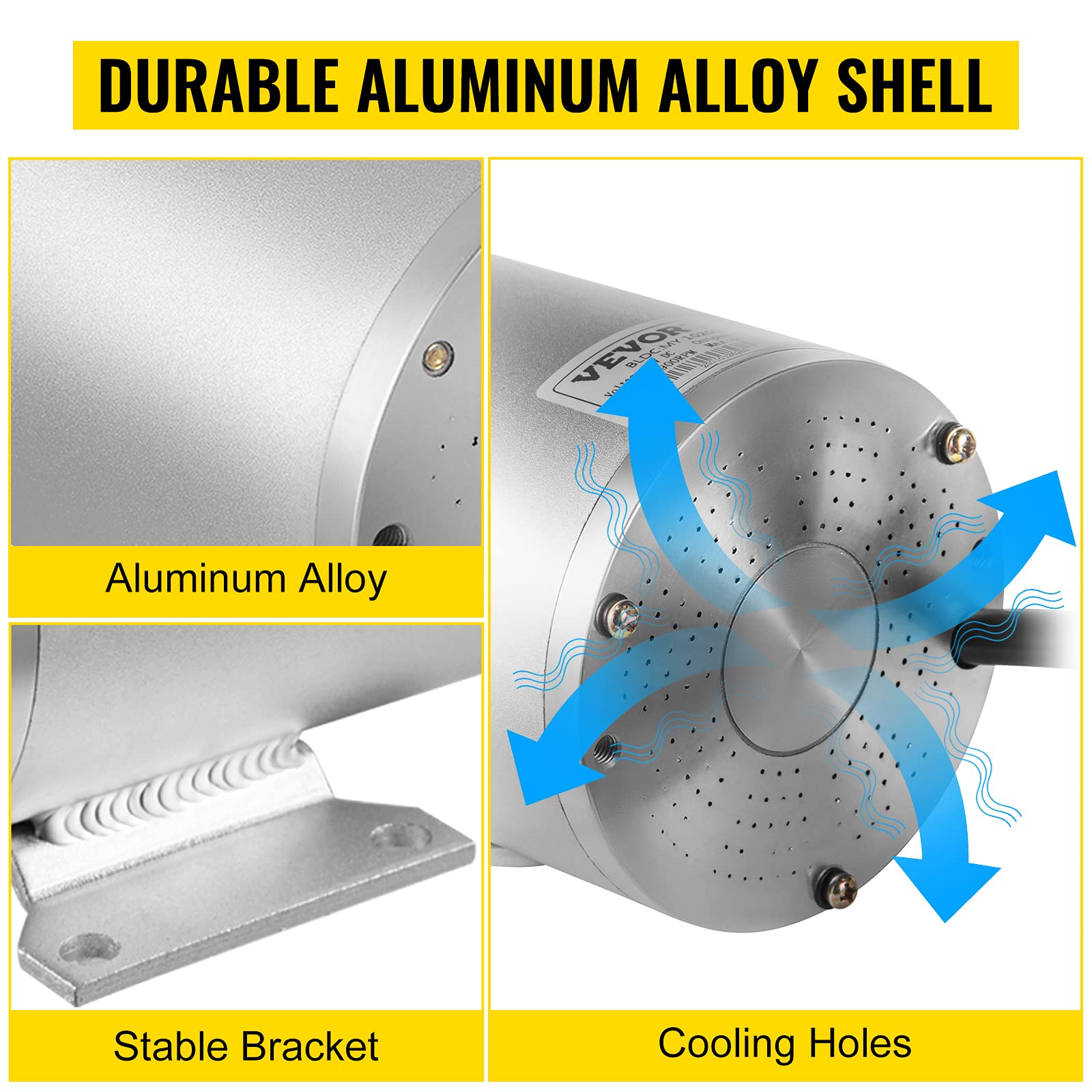 VEVOR Electric Brushless DC Motor,72V 3000W Brushless Electric Motor,4900RPM Brushless Motor Kit