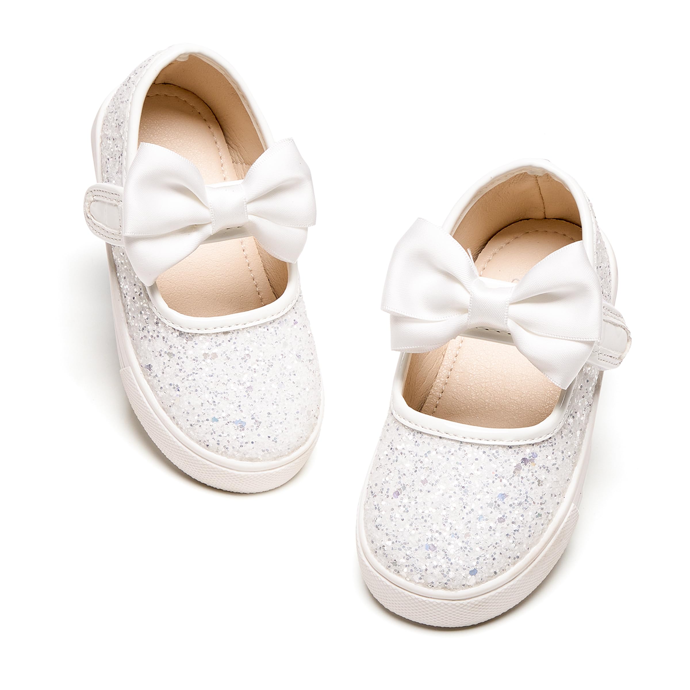 PHIRAMIN Toddler/Little Girls Sneakers-Slip On Glitter Sports Shoes for Running Walking