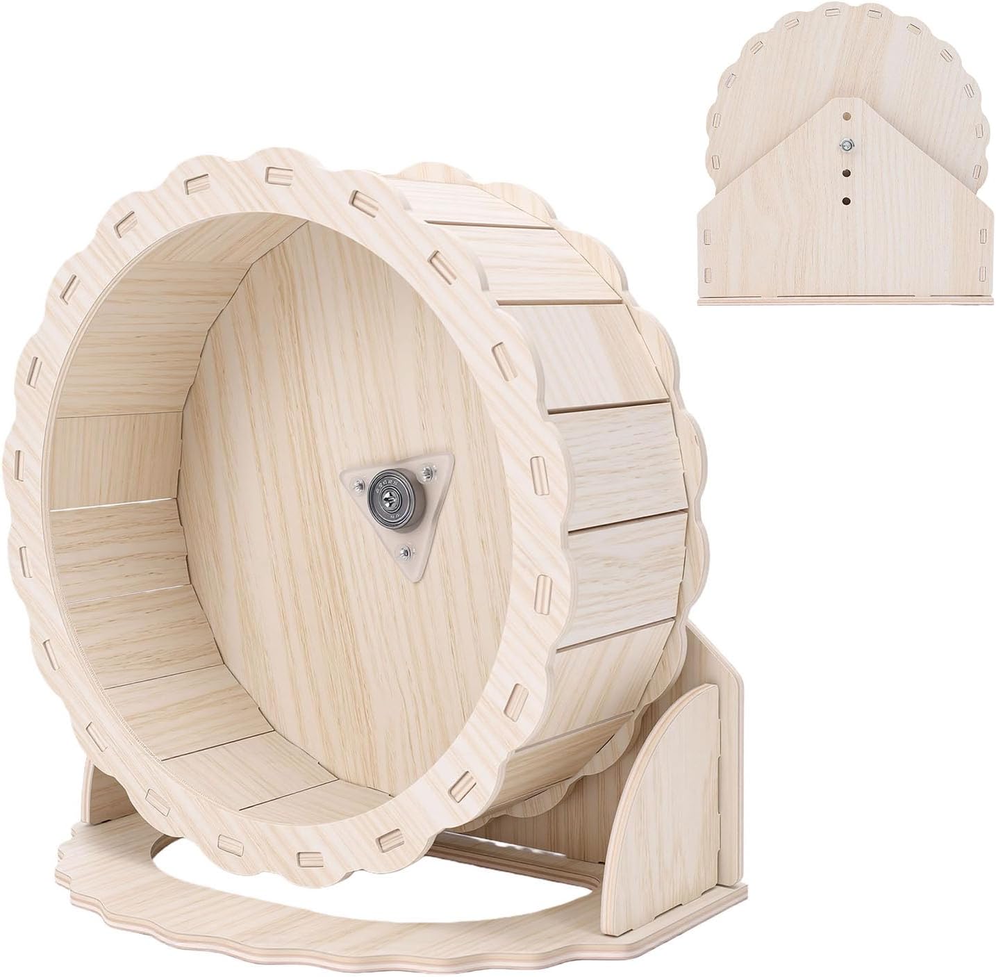 Zerodis Hamster Wooden Silent Wheel Exercise Wheels Small Animal Exercise Wheel Hamster Running Small Pets Cage Entertainment Toy for Gerbils Guinea Pig Wooden Silent
