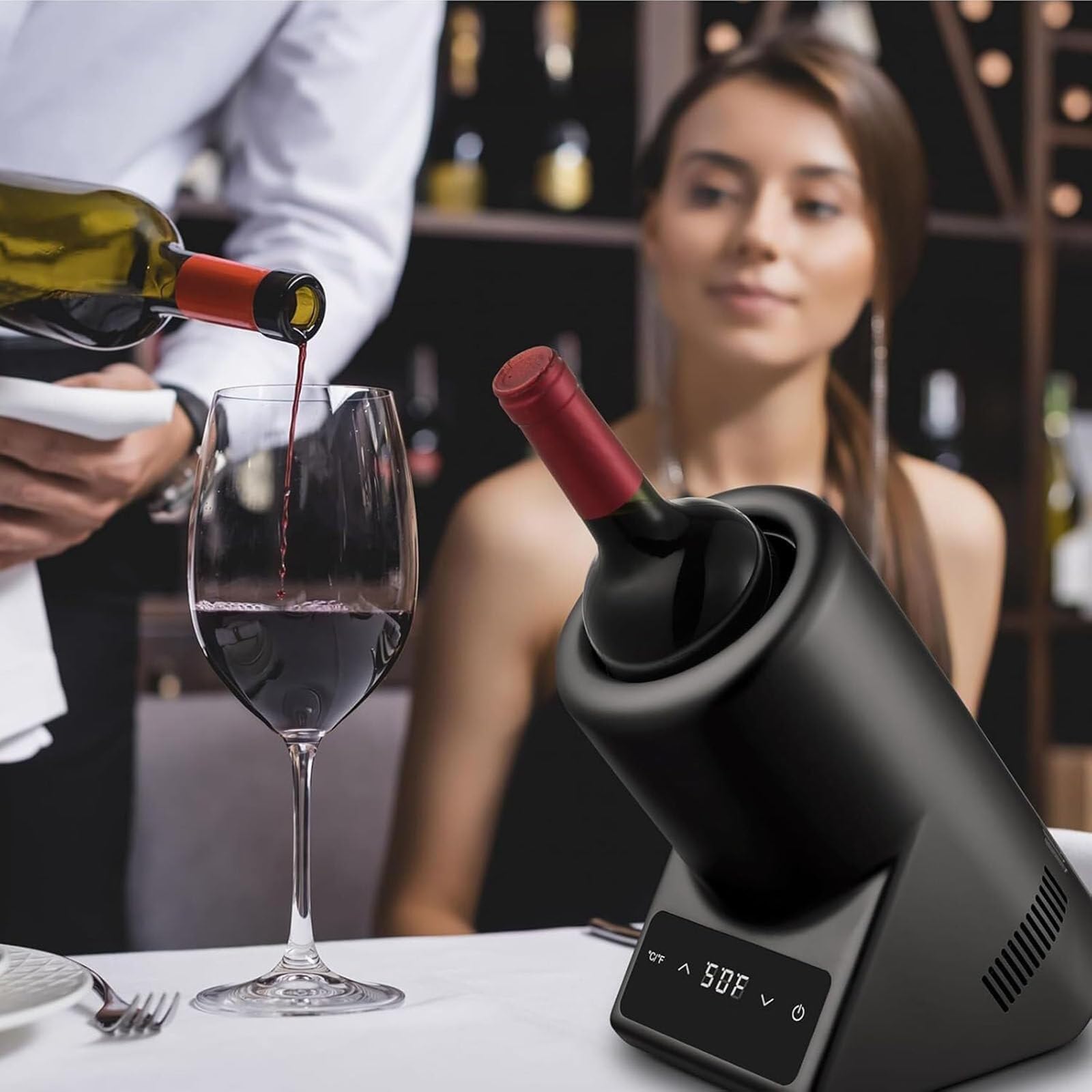Mini Enfriador Eléctrico De Botellas De Vino, Enfriador Rápido De Champán para Bebidas, Vino Tinto O Blanco De 750 Ml, para Amante del Vino