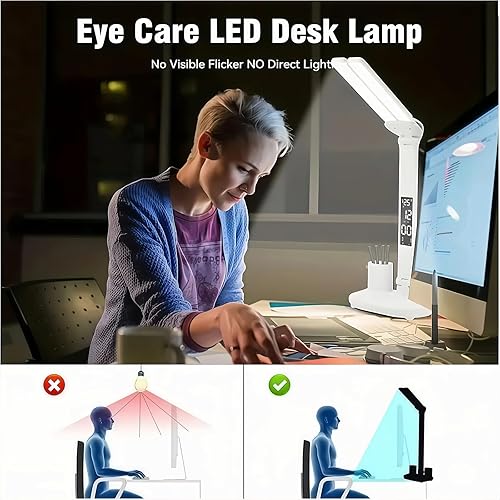 Miniatura 6 de Lámpara de escritorio LED pequeña y bonita 2025 para artículos esenciales de oficina en casa, lámpara de mesa portátil multifuncional con sensor