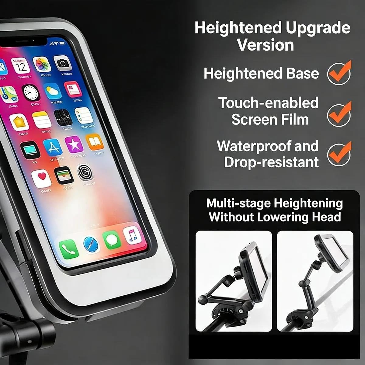 Supporto Telefono Moto Bici Impermeabile Universale GPS Regolabile Per Smartphone 4.7-6.8 Pollici Accessori Ciclismo
