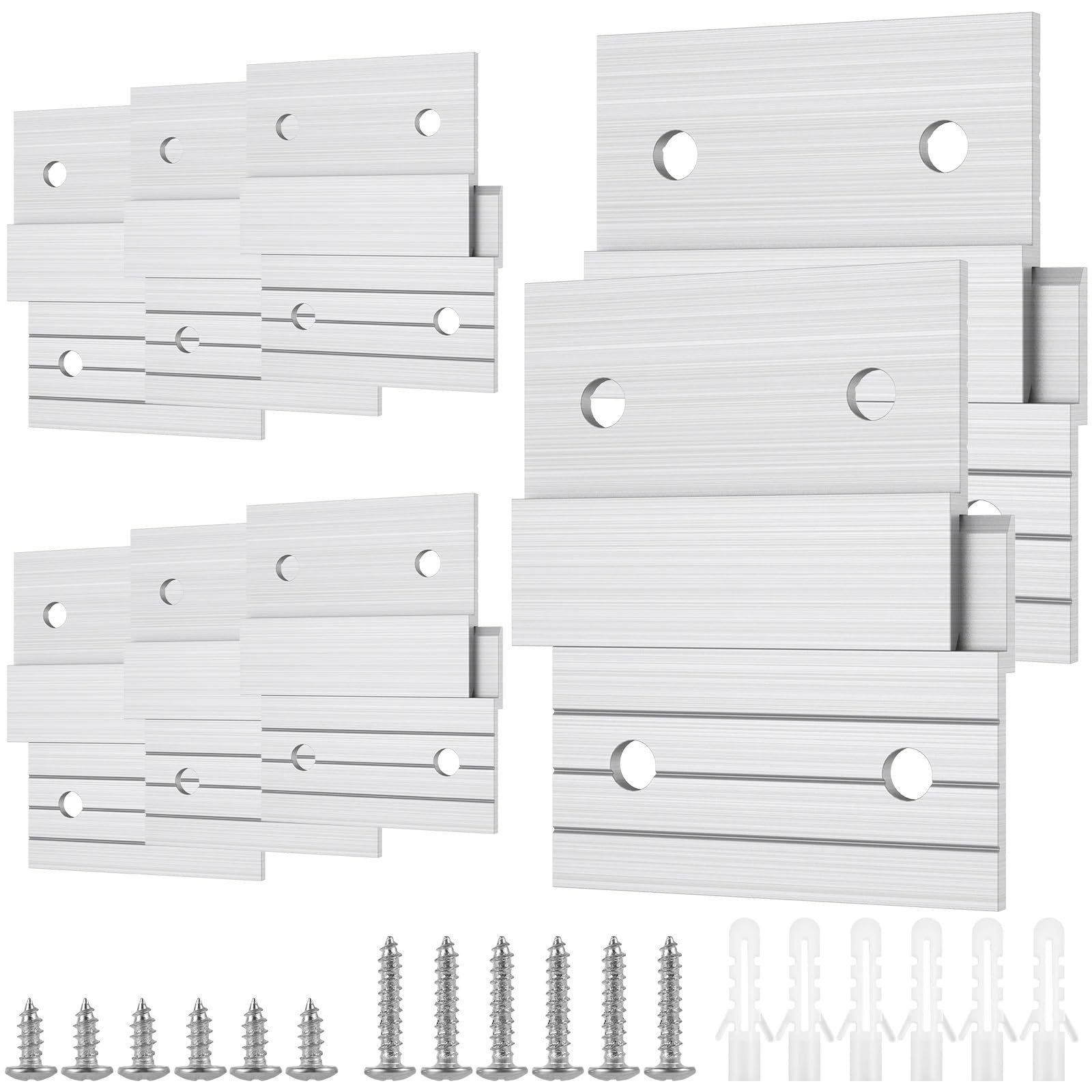 Huwoyg One Color 8 Pairs Cleat Picture Hanger Heavy Duty Aluminum Z-Clamps Interlocking Wall Mounting Bracket Hanging For Mirrors For Hanging