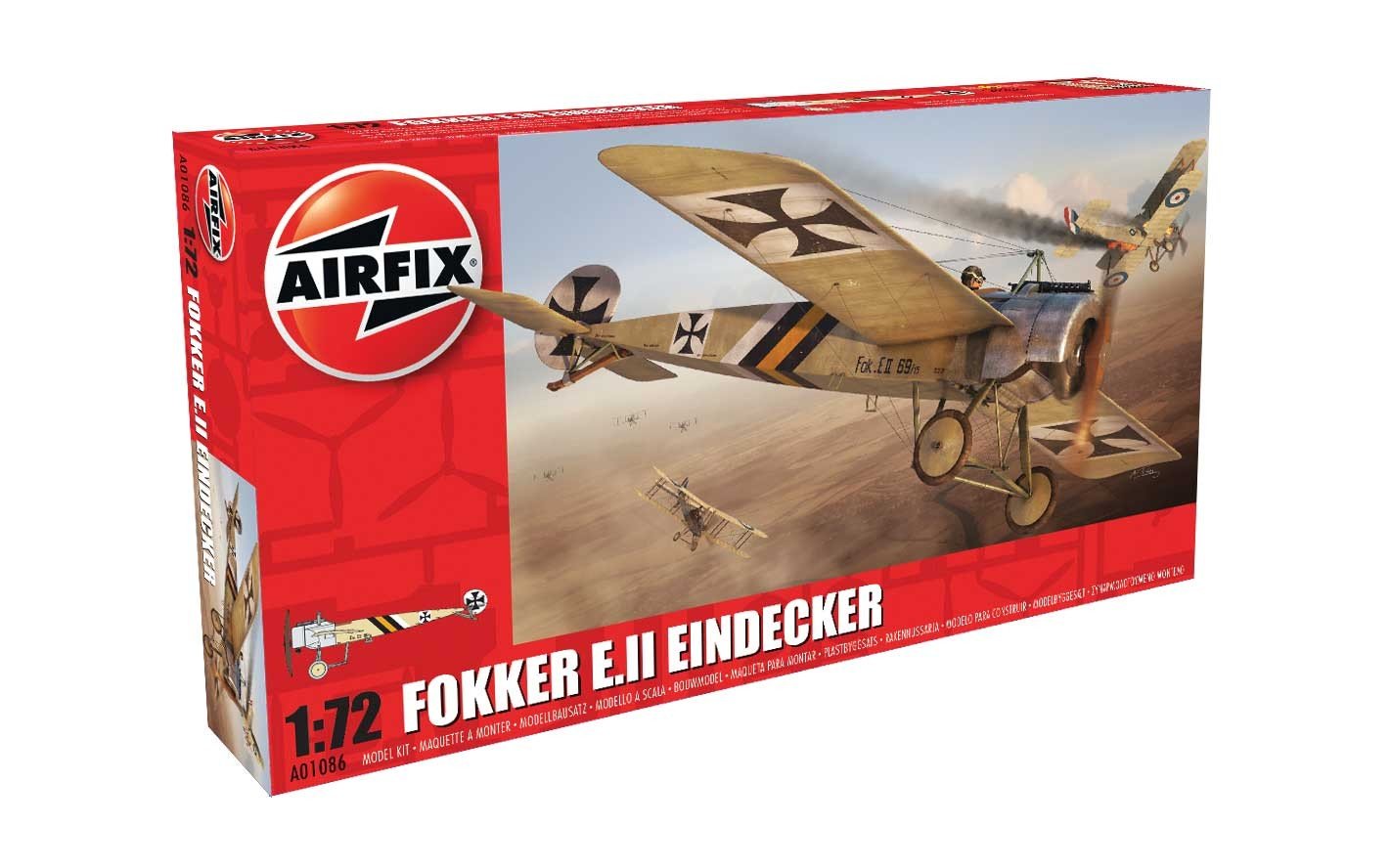 Airfix Standard Model Set - A01086 Fokker E.II Eindecker Model Building Kit - Plastic Aircraft Kits for Adults & Children 8+, Includes 35 Pieces - 1:72 Scale
