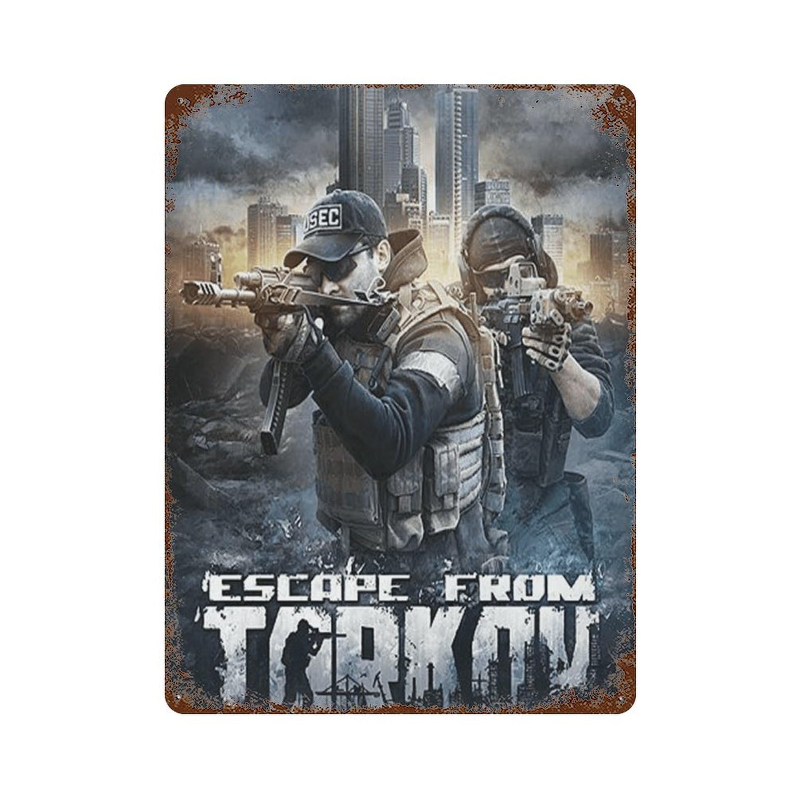 HAMAQAA Escape from Tarkov Muurdecoratie Kunst Metalen Tin Poster Moderne Home Decor Art Metalen Poster Home Bar Shop Decoraties Vintage Teken Cadeau 39,9 cm x 30 cm - 15.7"x11.8"