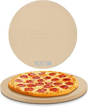 Unicook 10.25" Round Pizza Stone for Oven, Cordierite Small Baking Stone