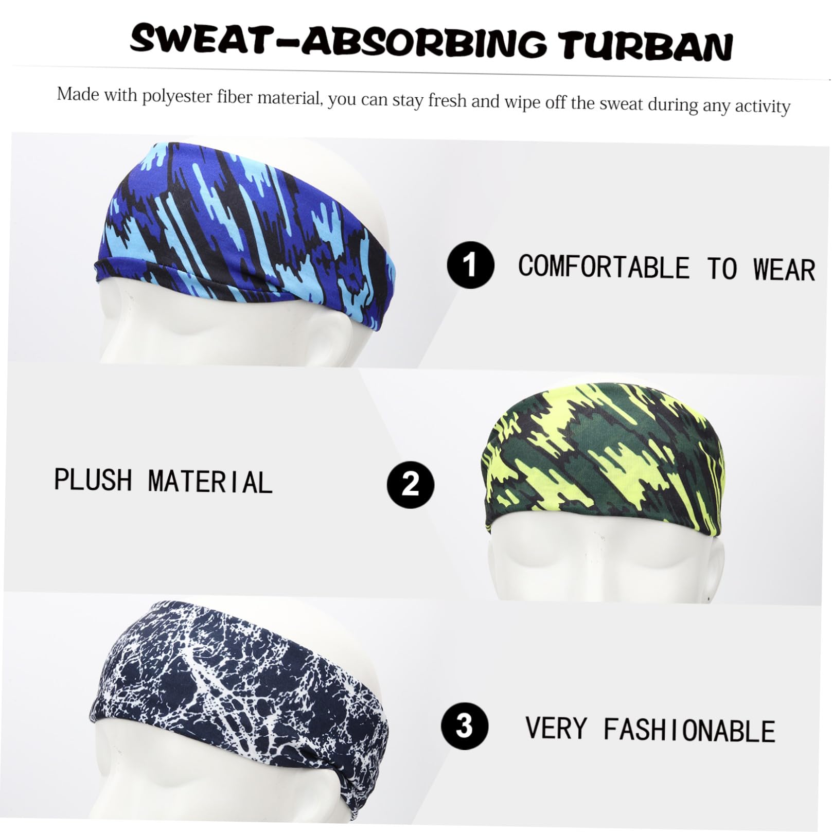 Toyvian Bandana Sportiva Per Il Sudore Fasce Antisudore Gialle Fascia Per Fasce Per La Testa Del Sudore Moda Fasce Per L'allenamento Bande Fitness Fibra Di Poliestere