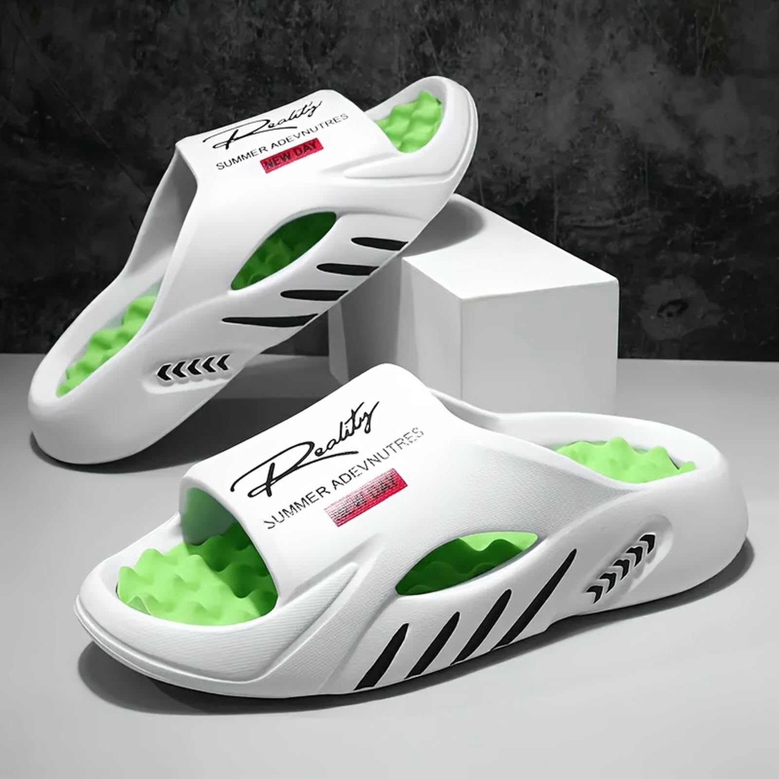 Ciabatte Estive Pantofole da Massaggio Eva Uomo per Interni Ed Esterni, Scarpe Casual Spiaggia, Fondo Morbido, Comode di Grandi Dimensioni 48-49-3-44-45