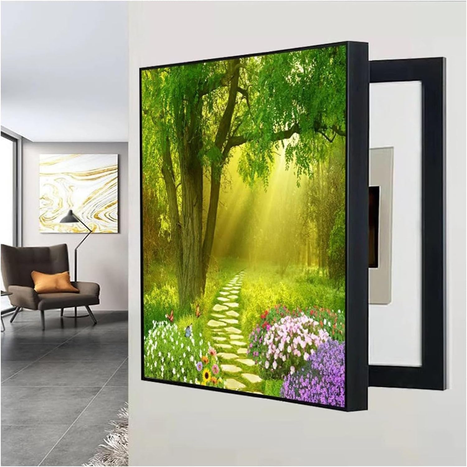 Electrical Panel Cover - Decorative Removable Fuse Box Cabinet, Creative Hidden Electric Meter Box, 50x60 cm