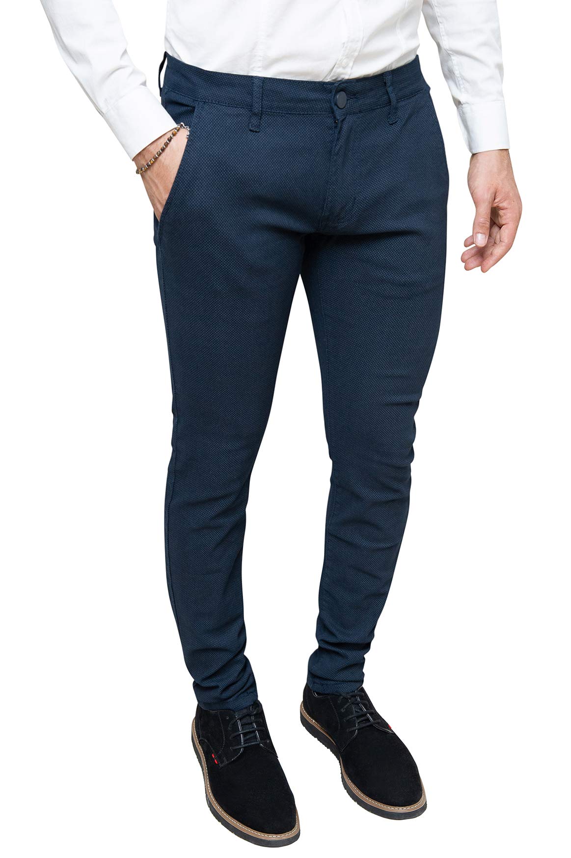 Evoga Pantaloni Uomo Class Slim Fit Primavera Estate Casual in Cotone