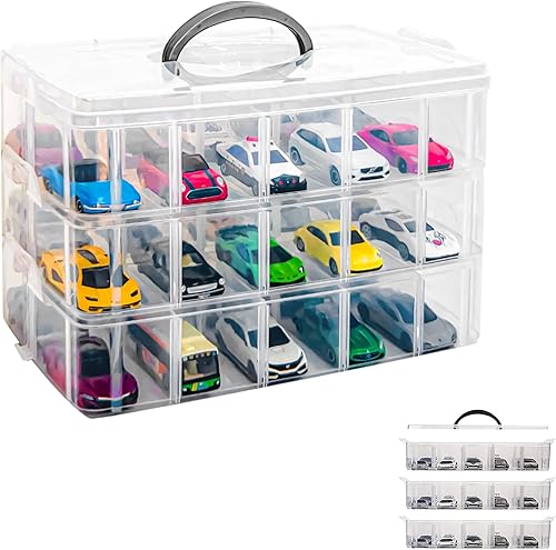 Estuche de almacenamiento para 30 ruedas calientes, organizador de almacenamiento de autos de juguete para autos de caja de cerillas, soporte de