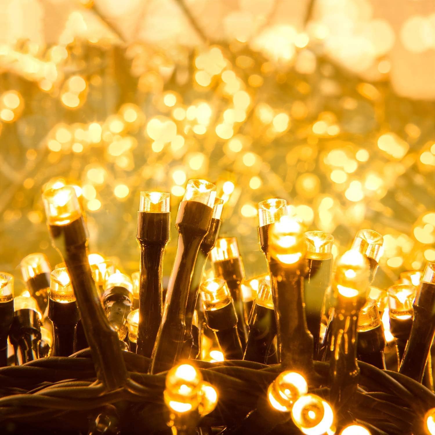 Quntis 1000 LED Guirlande Lumineuse 25M Eclairage 8 Mode, Décoration d'ambiance Extérieur Intérieur pour Maison Mariage Noël Anniversaire, Chaîne Lampe Lumière Blanc Chaud