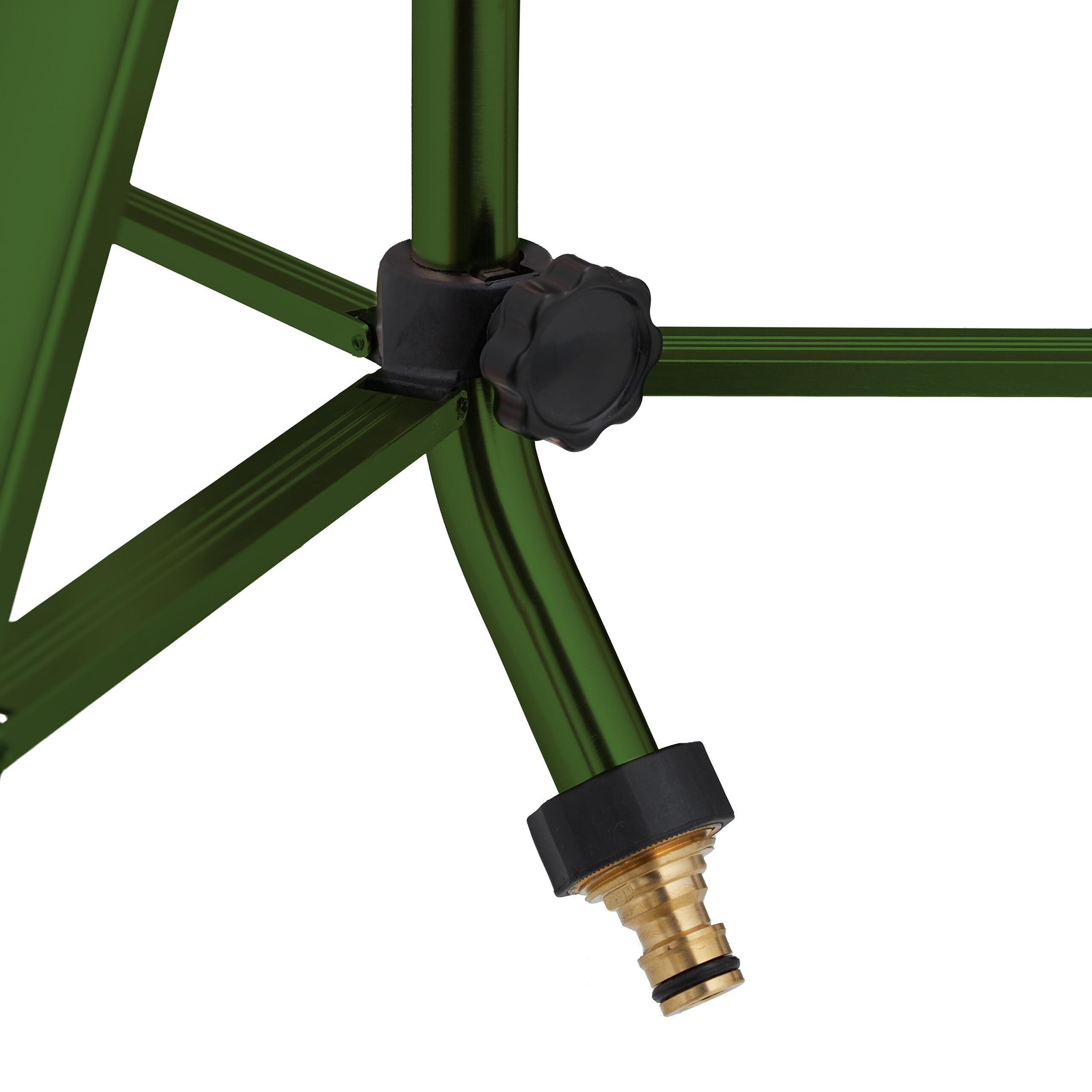 Relaxdays Irrigatore da Giardino, Gittata di 9 m, Angolo di Irrigazione da 0-360° Innaffiatore a Settore, Verde Nero