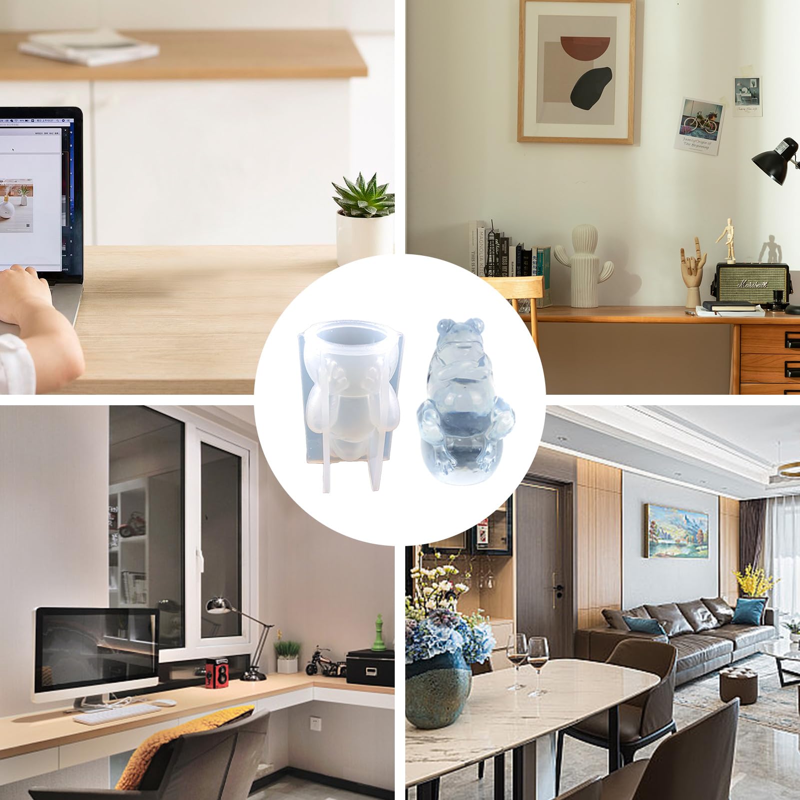 Lot De 2 Moules En Résine En Forme De Grenouille 3D Pour