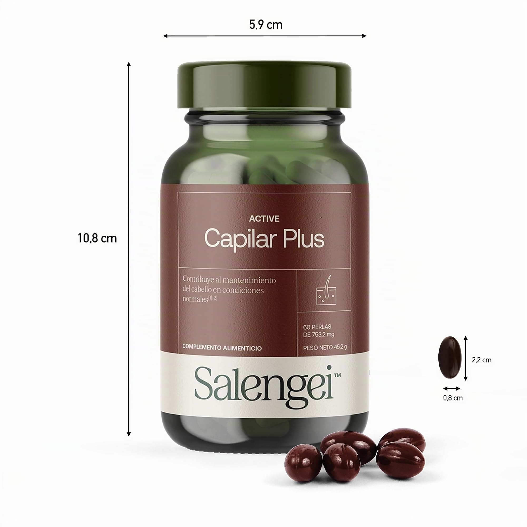 ACTIVE CAPILAR PLUS - Para el mantenimiento del cabello | Vitamina D, Zinc y Selenio | 60 perlas | Con extractos de aceite de Natursyn, contiene extracto de Serenoa repens, Biotina, y otras vitaminas