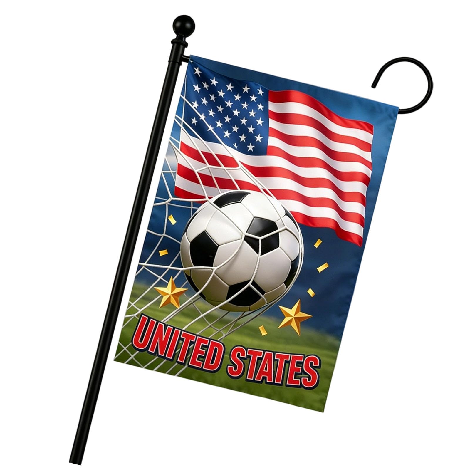 JSGHGDF Sturdy 30x45cm Football Garden Flag Honoring 2026 Soccer Tournament Using Tough Polyester Fabric Multipurpose Sports Standard