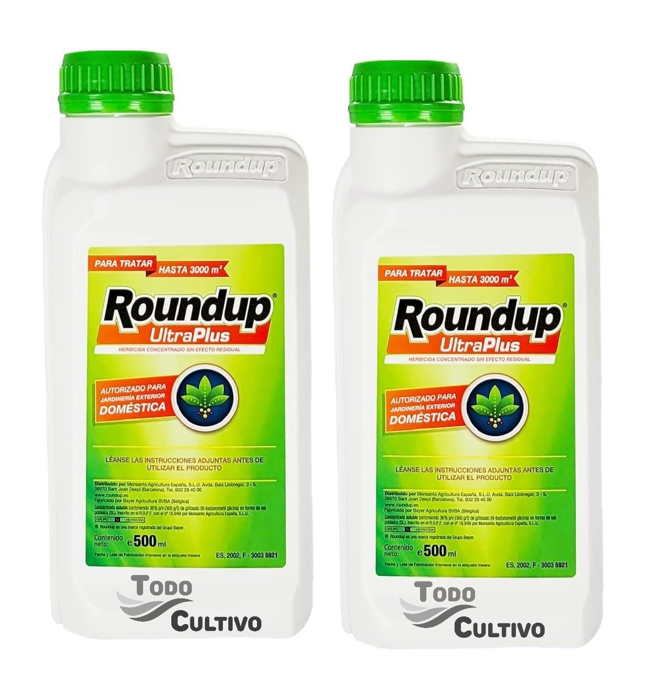 Todo Cultivo herbicida roundup ultra plus 36% 1 litro. (100 litros de Agua). Herbicida liquido Concentrado sin Efecto Residual.