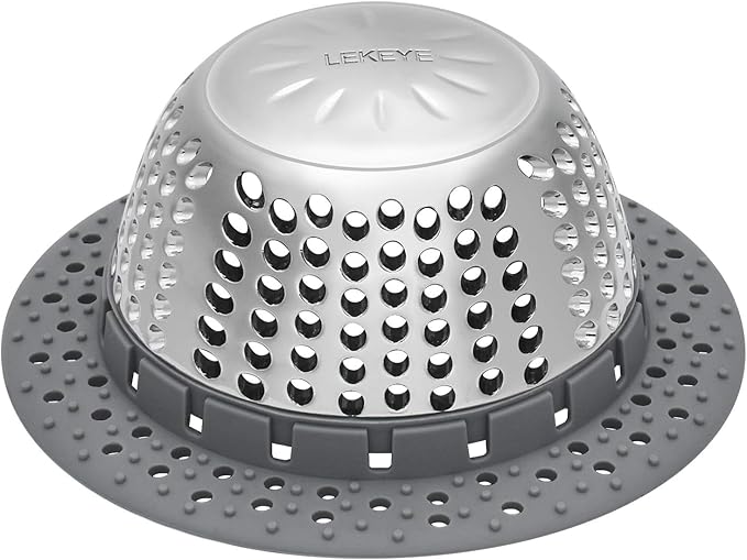 LEKEYE Drain Hair Catcher/Bathtub Drain Cover/Drain Protector for Pop-Up & Regular Drains(Patented Product)