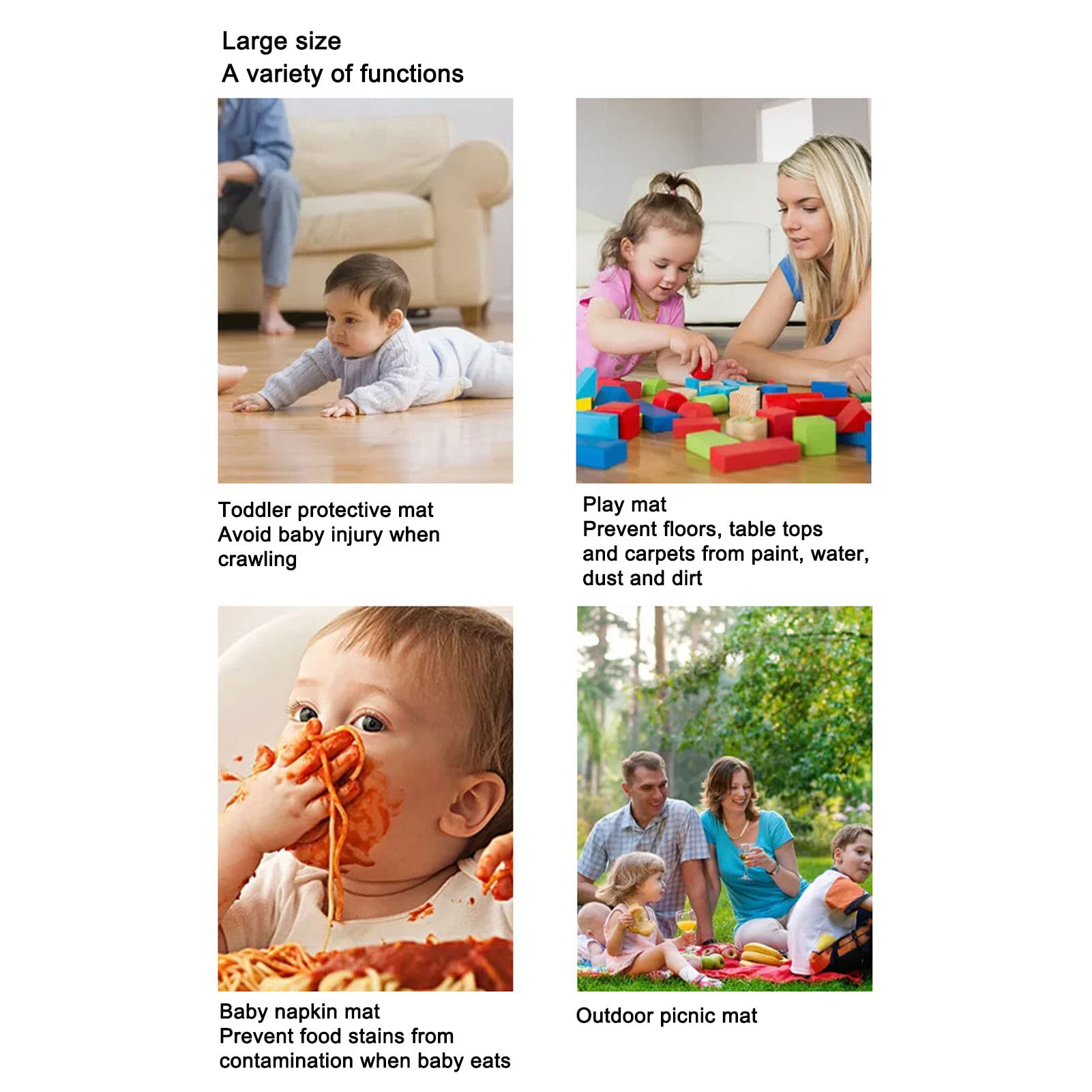 Waterproof Food Spill Mess Mat Portable Cute Cartoon Animal Pattern Baby Highchair Floor Mat for Outdoor Picnic,Foldable Baby Play Mat, Highchair Floor Mat Food Spill Mess Mat Food Spill Floor Ma