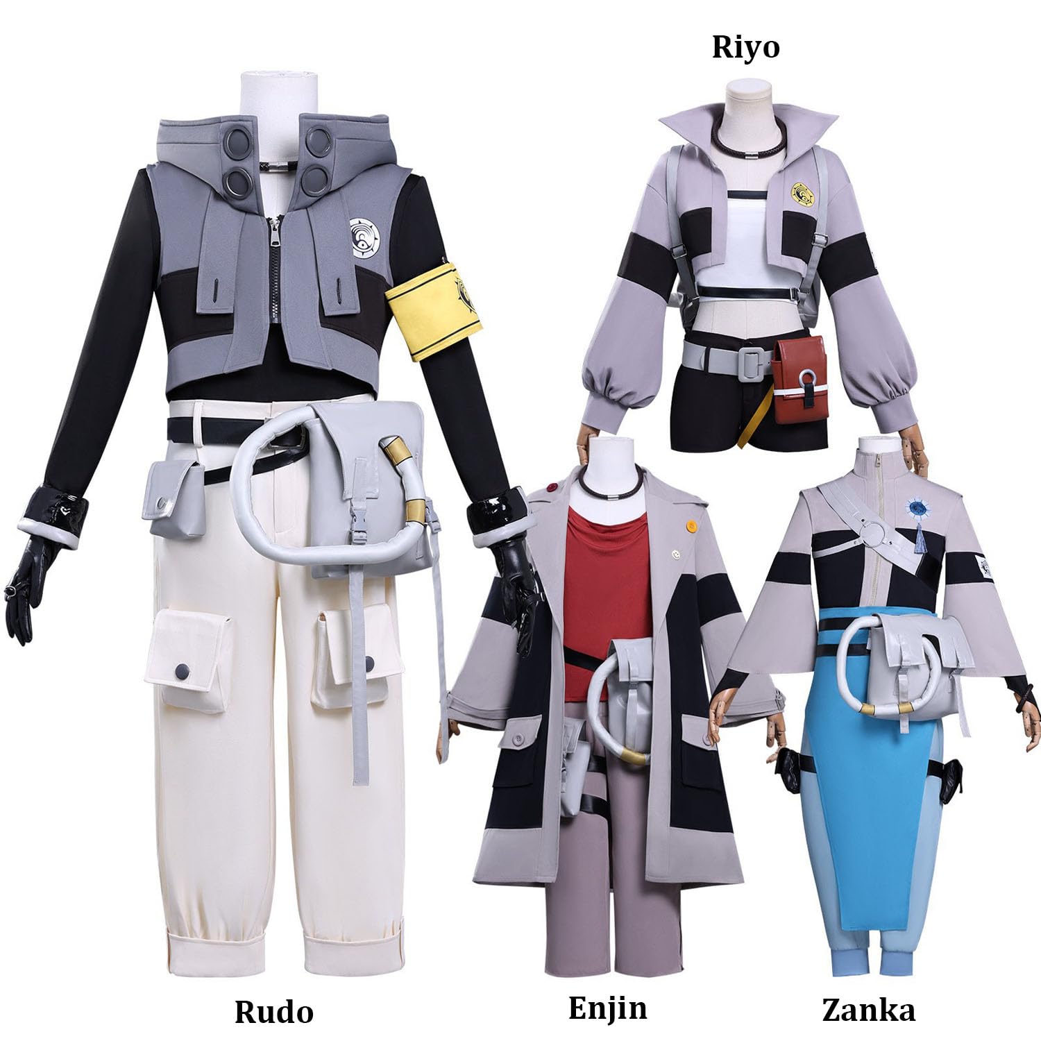 Anime Personaje Zanka Nijiku Disfraz de Cosplay Rudo Shuaburekku Juego de Rol Uniforme Conjunto Completo Halloween Carnaval Fiesta Traje de Vestir con Peluca para Hombres